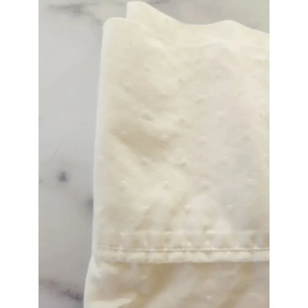 JcPenny home twin flat sheet cream and 1 swiss dot textured pillowcase sham